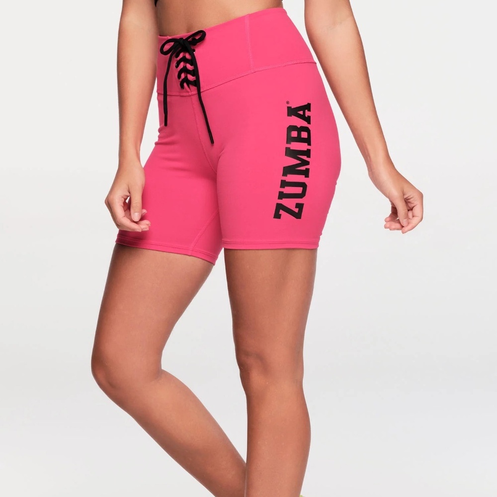 NWOT Zumba Free To Belong Laced Up Biker Shorts - Size Small
